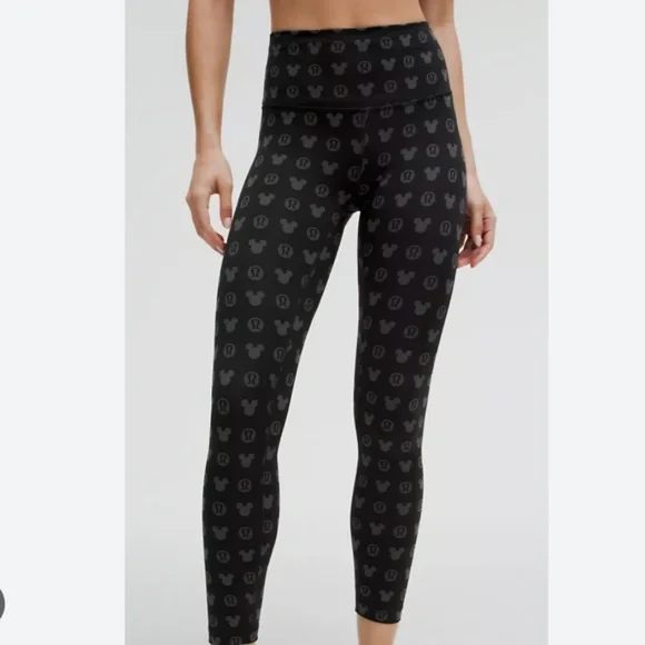 lululemon x disney black leggings sz 8 - Picture 1 of 6